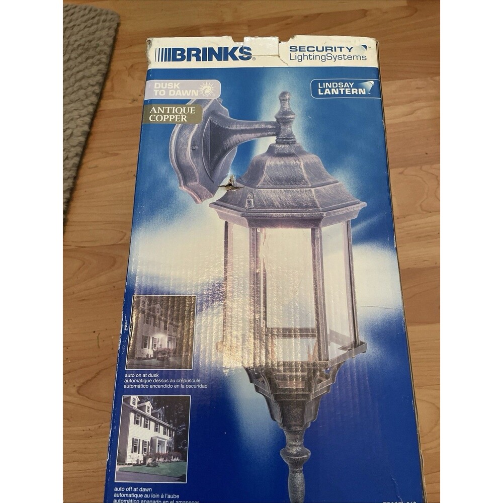 Brinks 7562D-616 Lindsay Lantern Dusk To Dawn Antique Copper Photocell